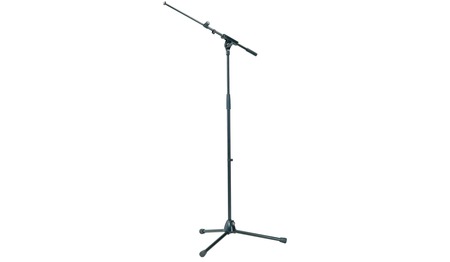 Microphone Floor Stand with Telescopic Boom Black or Chrome - Image 1