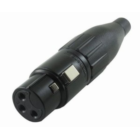 3 Pin Female XLR Cable Connector Black Shell - Image 1