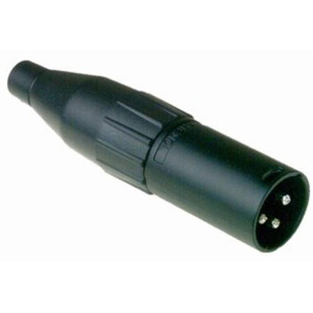 3 Pin Male XLR Cable Connector Black shell - Image 1