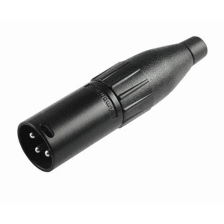 3 Pin Male XLR Cable Connector Black Shell - Image 1