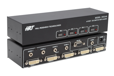 4 to 1 DVI+Audio Switch with RS232 Control - Image 1