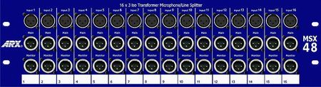 ARX  MSX 48 16 in  48 Out ISO-Transformer Microphone-Line Splitter - Image 1