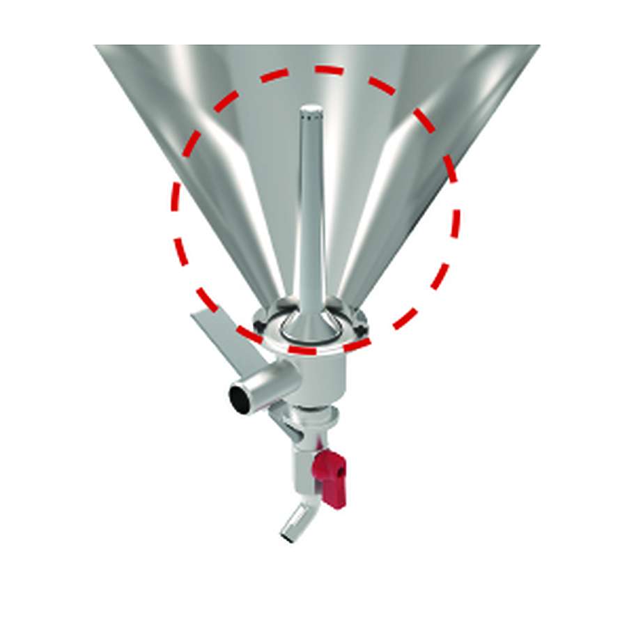 Grainfather Conical Fermenter 160Mm Duel Valve Liquid Inlet - Image 1