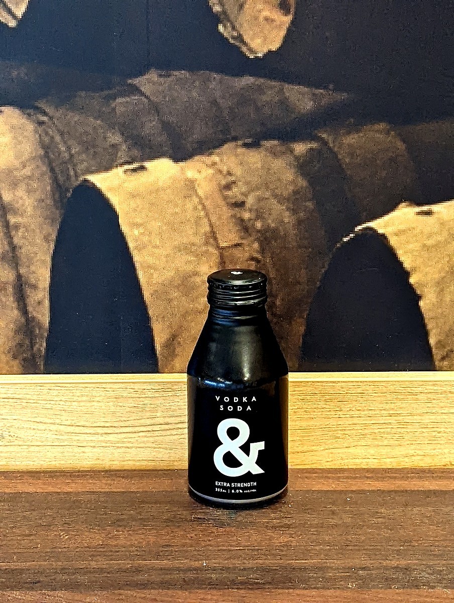 Ampersand Vodka Soda Black 355ml, Premix and RTD. Perth Bottle Shop