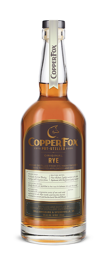Copper Fox Original Rye 45% 750ml - Image 1