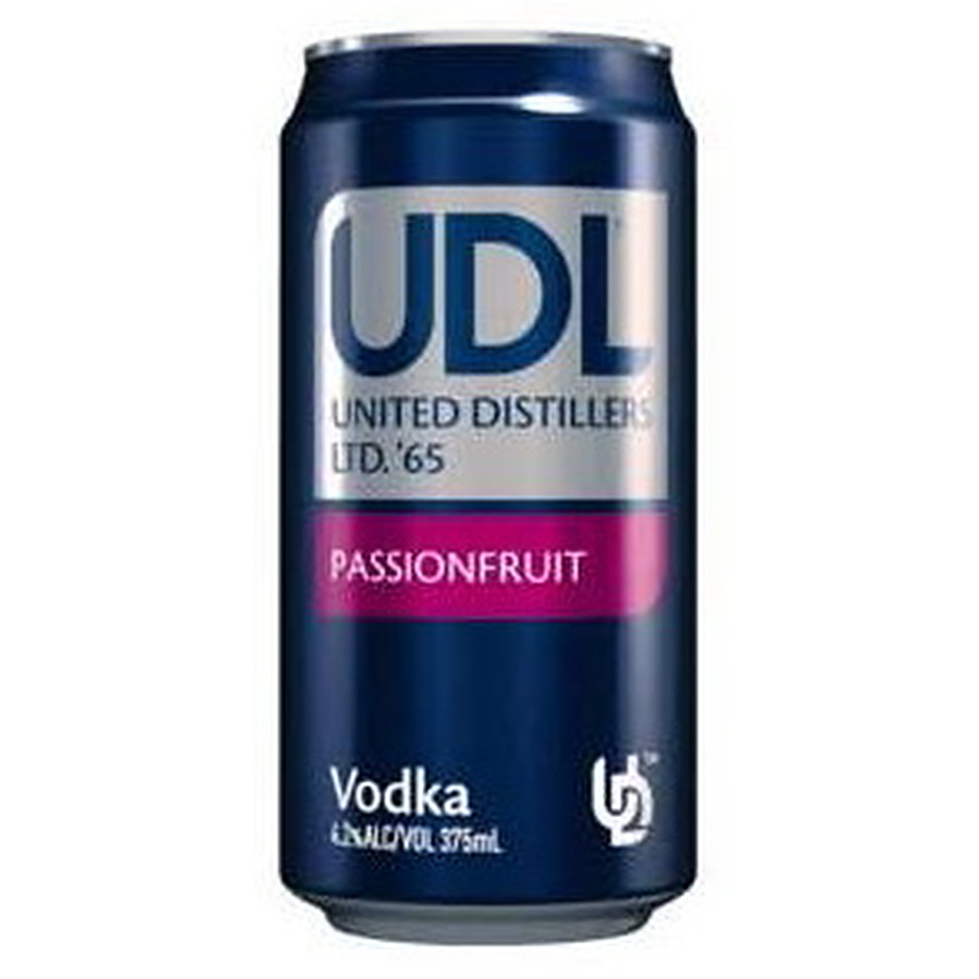Udl Vodka And Passionfruit 4% 375ml Can - Image 1