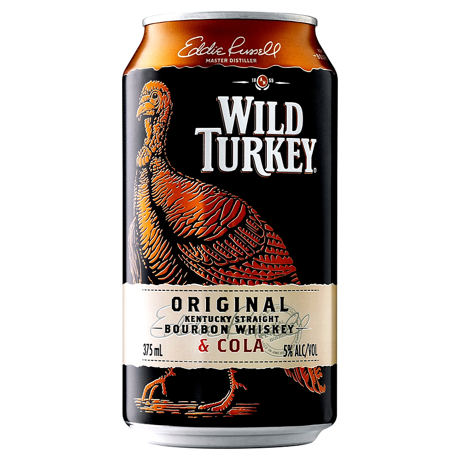 Wild Turkey Bourbon And Cola 4.8 Can 375m Ready To Drink Premix