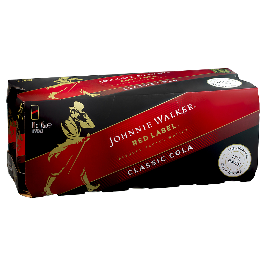 Johnnie Walker Red Label And Cola Can 10 Pack - Image 1