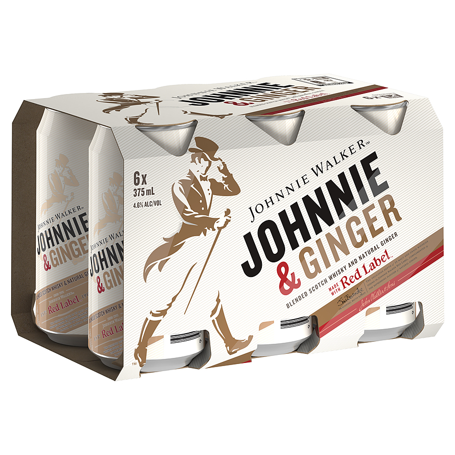 Johnnie Walker Red And Ginger Can 375ml - Image 1