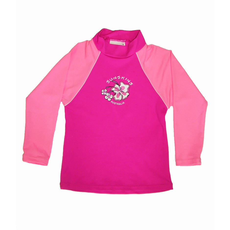 Rash shirt Long Sleeve Girls Pink and light pink