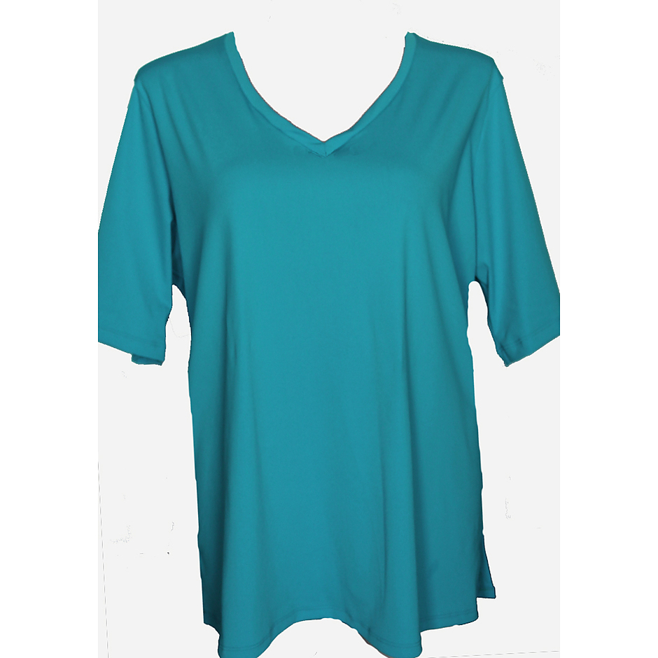 V Neck Rash Shirt teal |Rash Shirts | Seajewels Swimwear