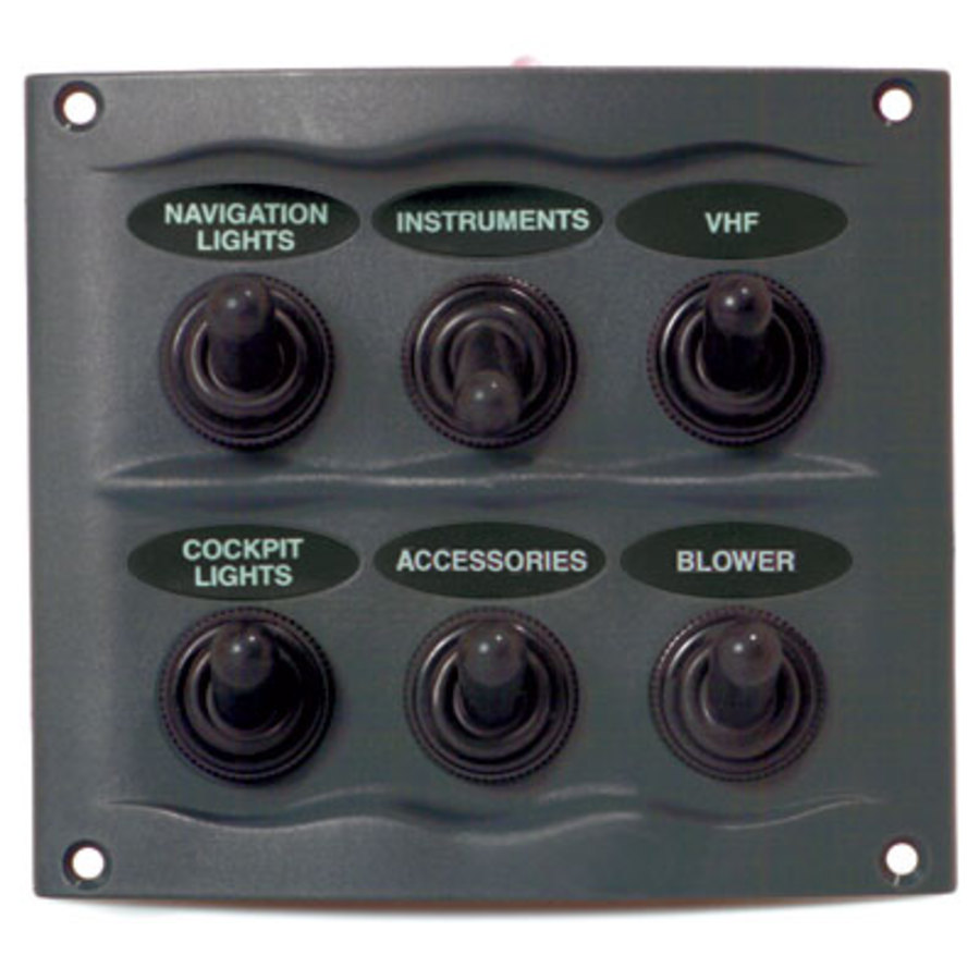 Switch Panel 6 Way Fused 12-24v Grey