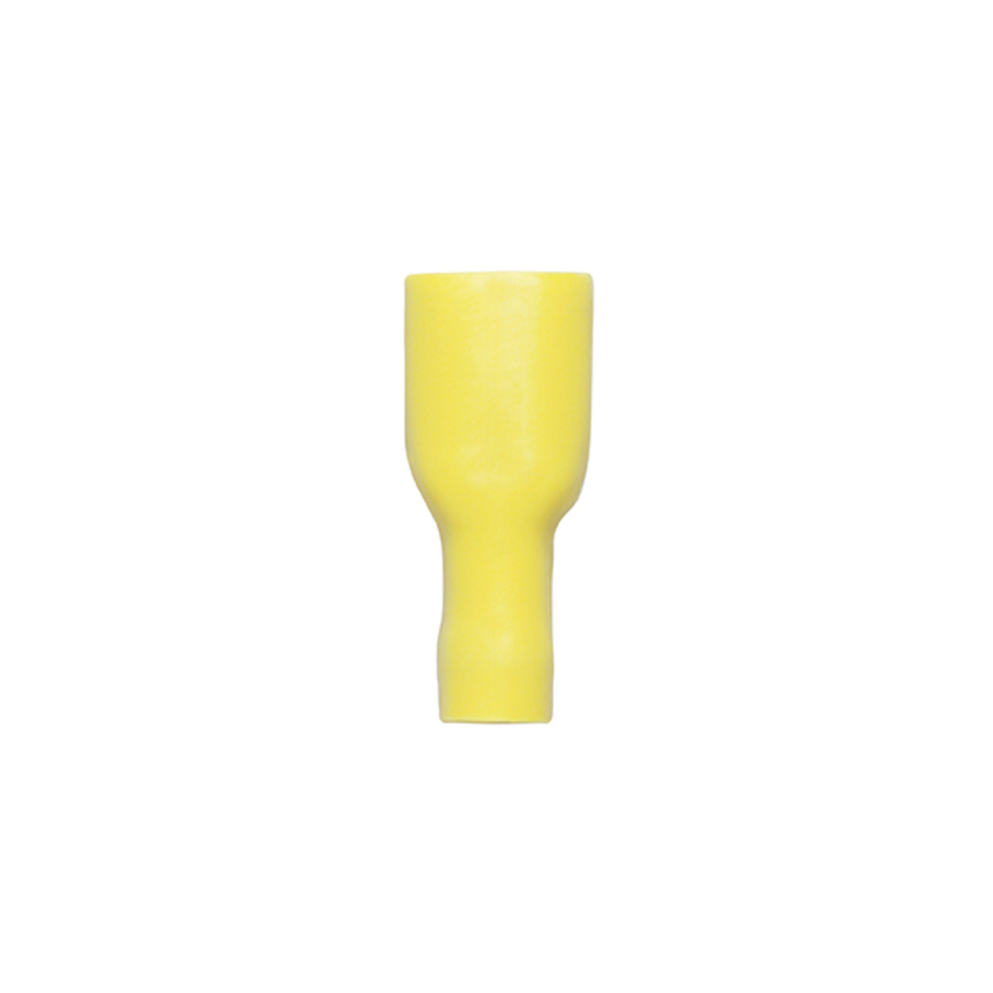 Fully Insulated External Spade Terminals - Yellow 100 Pack