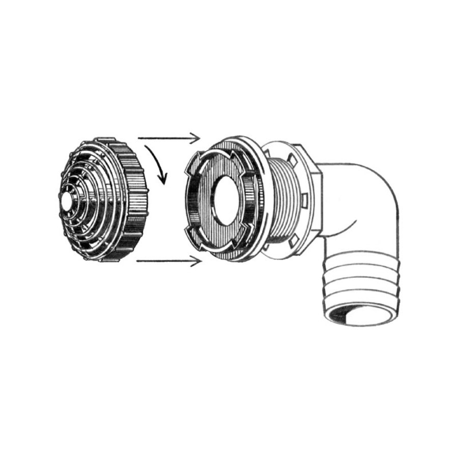 Overflow Fittings with Filters - 90 Elbow Outlet