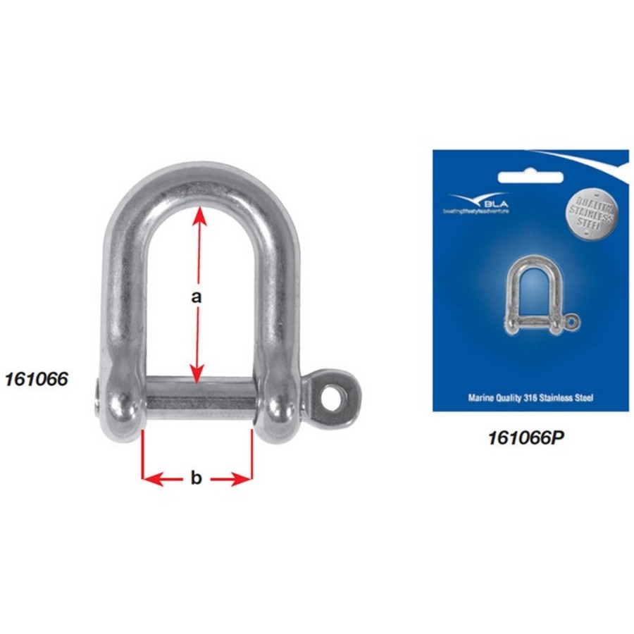 Stainless Steel Captive Pin D Shackle - 5mm