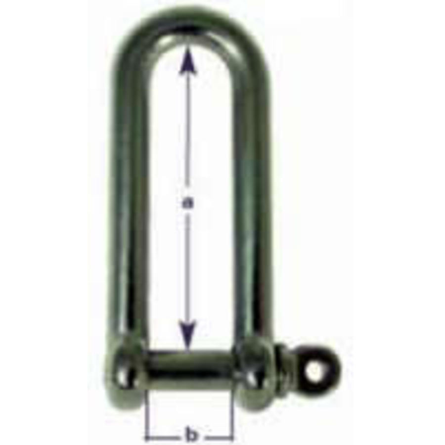 Stainless Steel Long D Shackle - 6mm