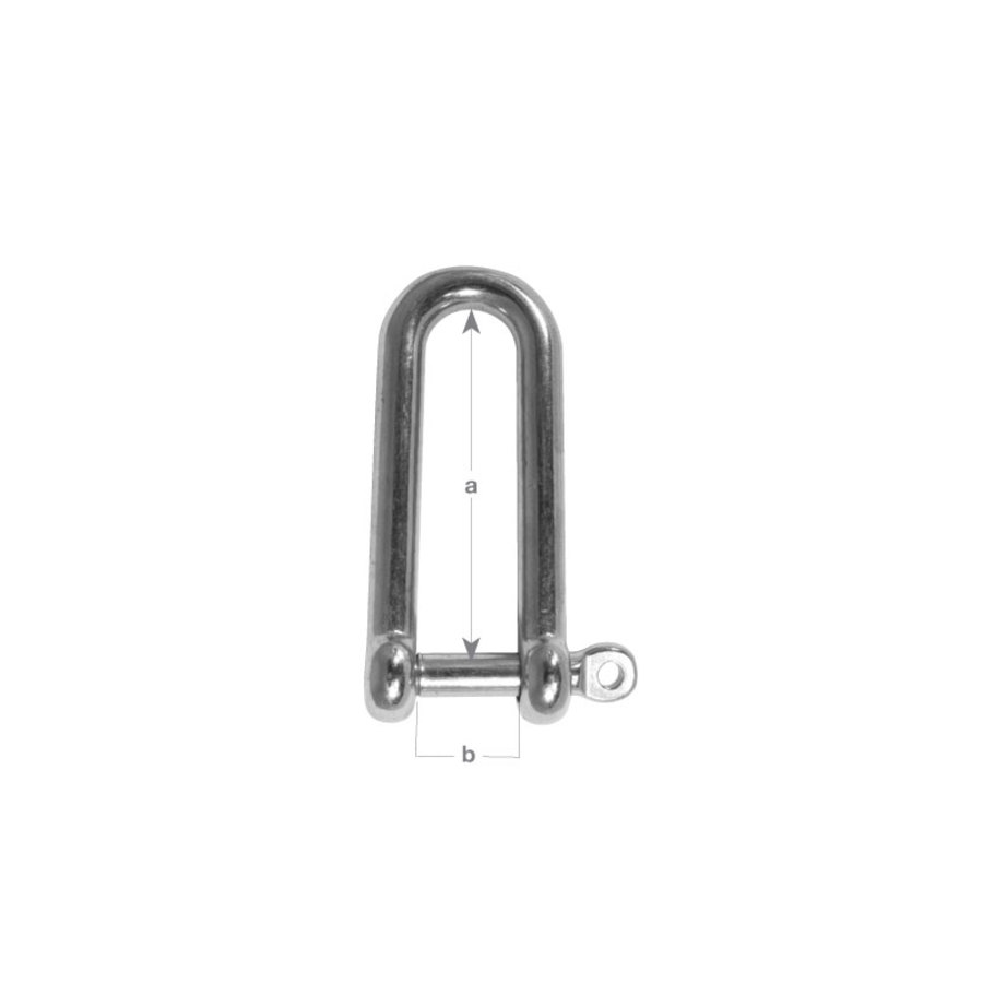 Stainless Steel Captive Pin Long D Shackle - 6mm