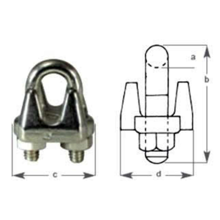 Grip Wire Rope G316 SS 13mm Stainless Steel Wire Rope Grips