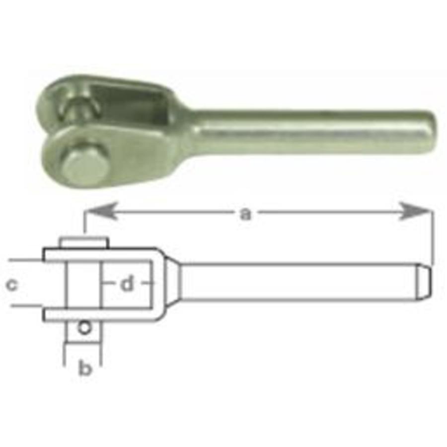 Stainless Steel Mini Swage Fork Terminal - 1/8\