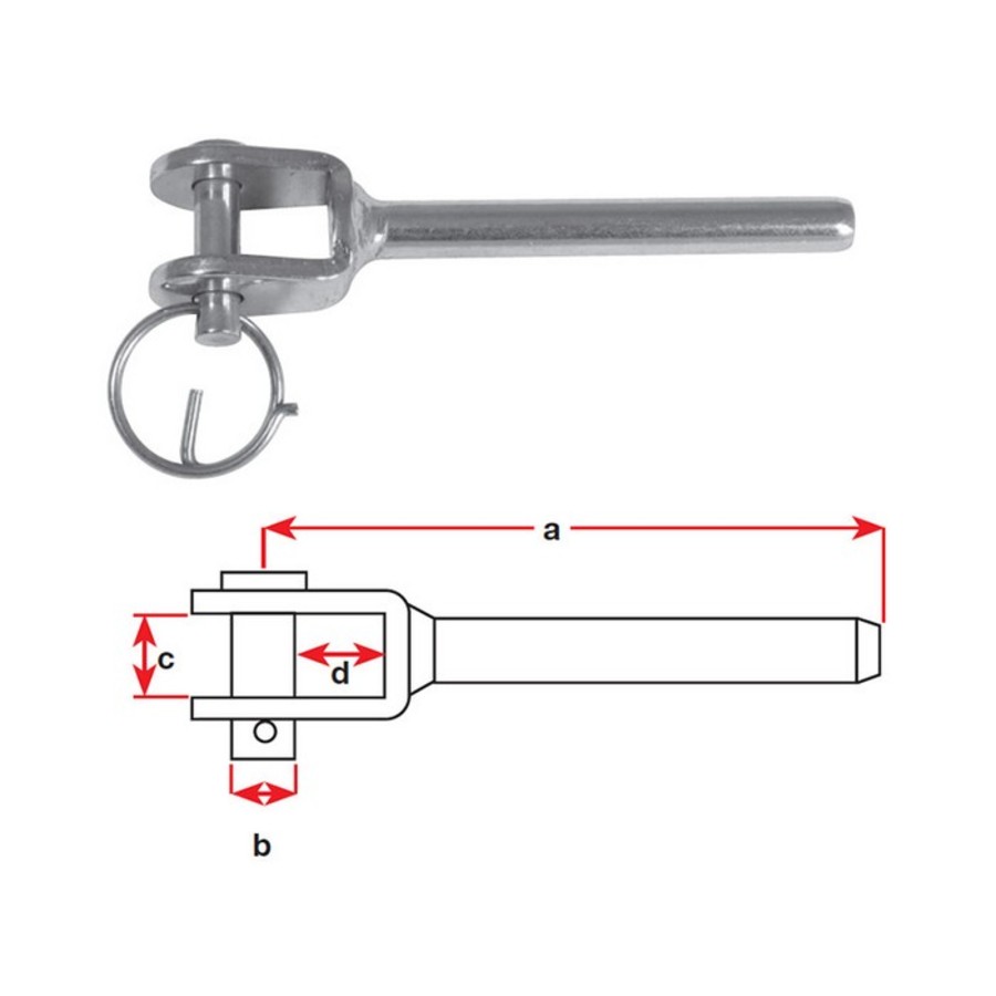 Swage Fork Term G316 SS 2.5mm332 Stainless Steel Terminal Swage Fittings