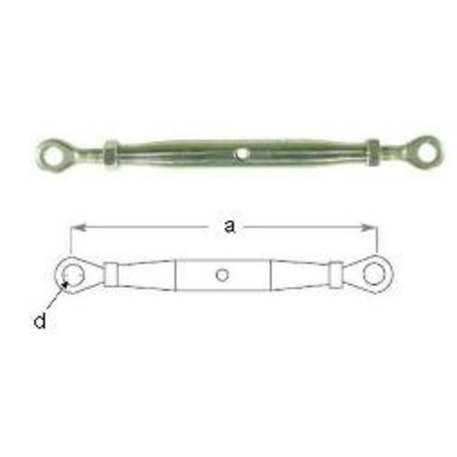 Turnbuckle G316 SS Clsd EyeEye M10 Stainless Steel Turnbuckles