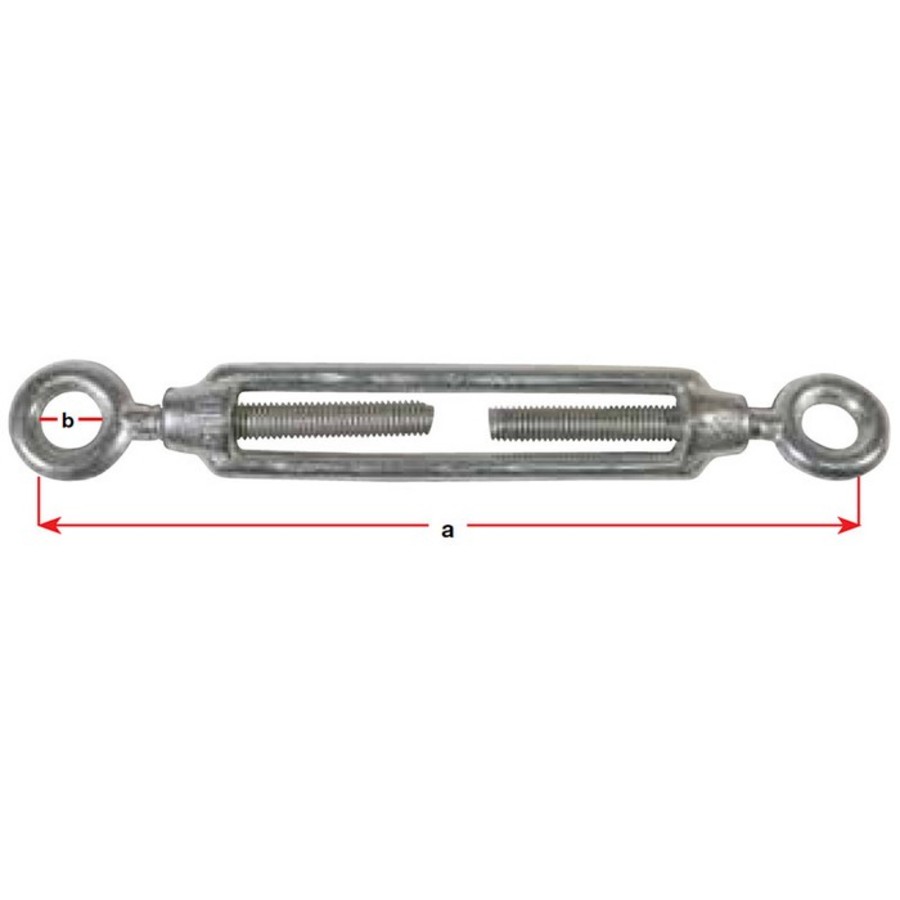 Turnbuckle Galv Open Eye/Eye M5 Galvanised Turnbuckles