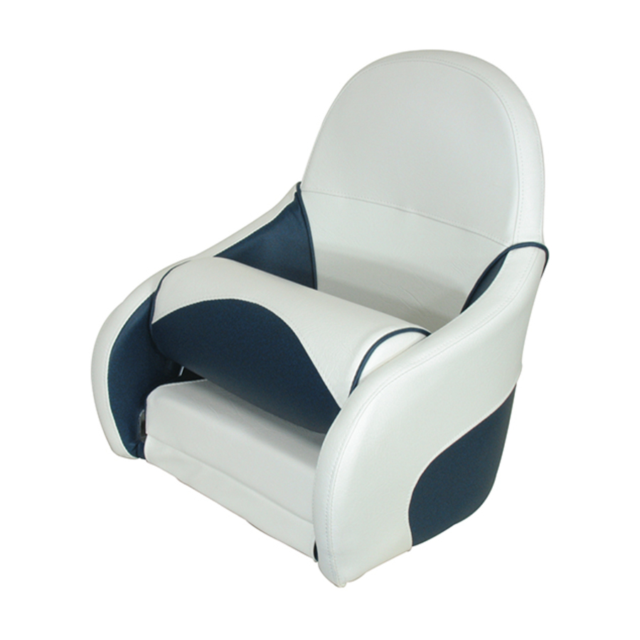 Seat Ocean White With Blue Trim Vinyl - Seats and Accessories