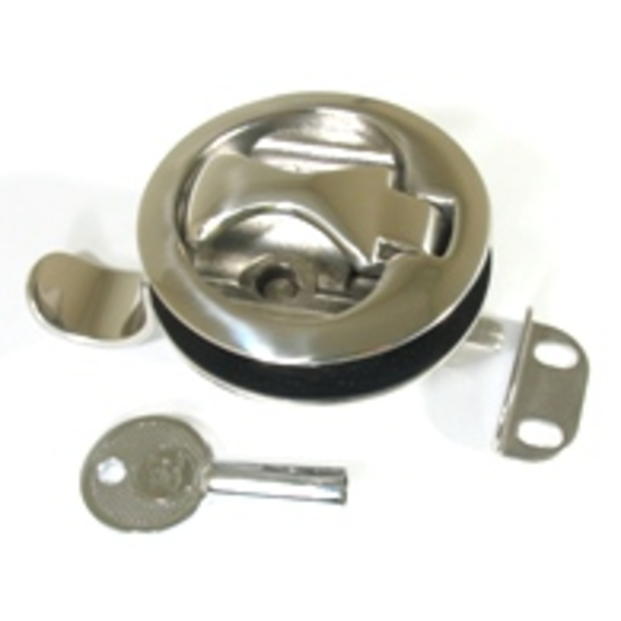 Cast Stainless Steel Flush Catch - Key Lock