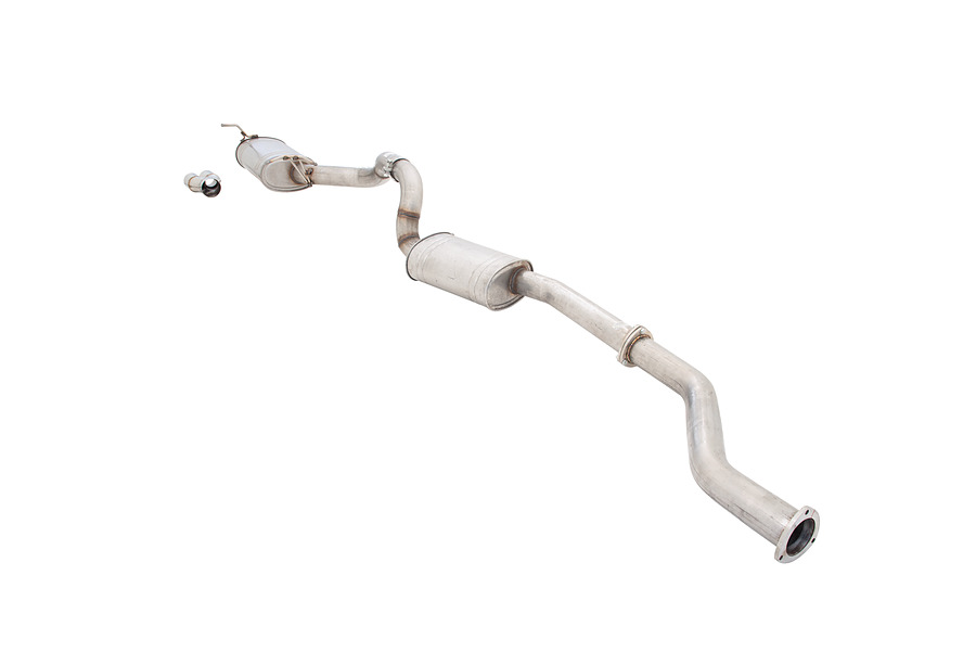4" Dump Pipe and Cat 3.5" Front and Rear Mufflers Dual Tip Non-Polished Stainless Steel - Image 3
