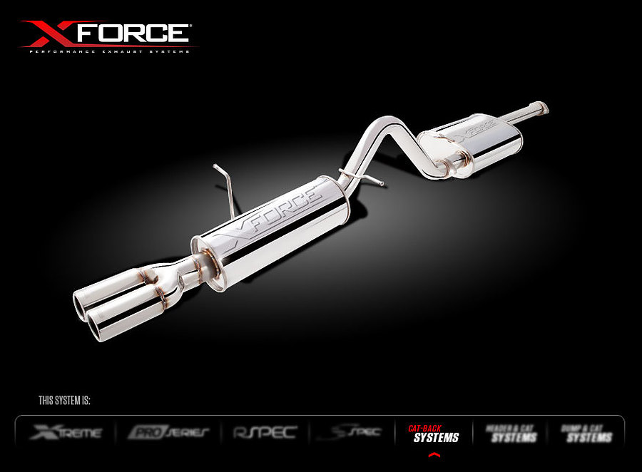 XFORCE Ford Falcon FG XR6 Ute 2.5" Raw 409 Stainless Steel Cat-Back System - Image 1