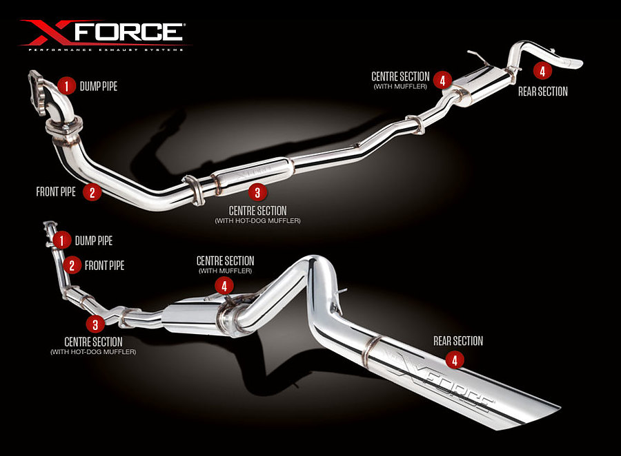 XFORCE Nissan Navara D22 3.0L Turbo Diesel Mild Steel 3.0" Turbo-Back No Cat System - Image 3
