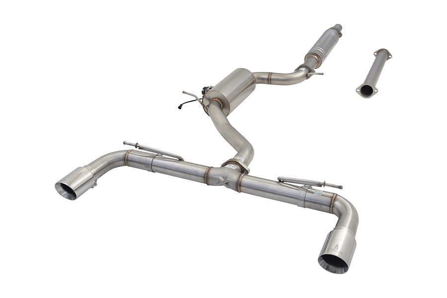 3" 304 Stainless Cat-Back Exhaust System with VAREX Muffler and supplied with Resonator delete pipe - Image 1