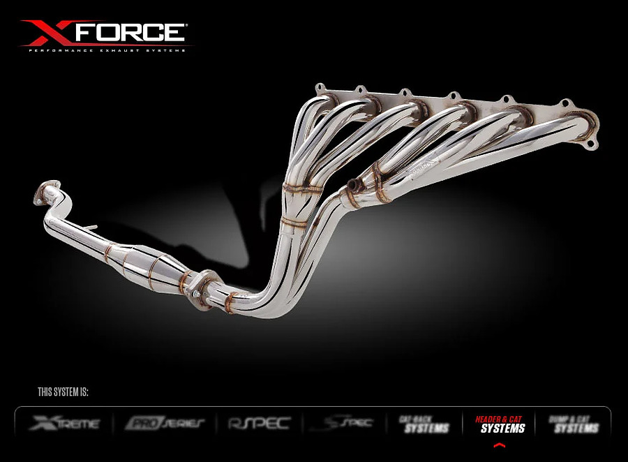 Ford Falcon FG Sedan XR6 Non Aspirated 1-58" Header with 2.5" Metallic Cat(100) - Matte Finish Stainless Steel - Image 1