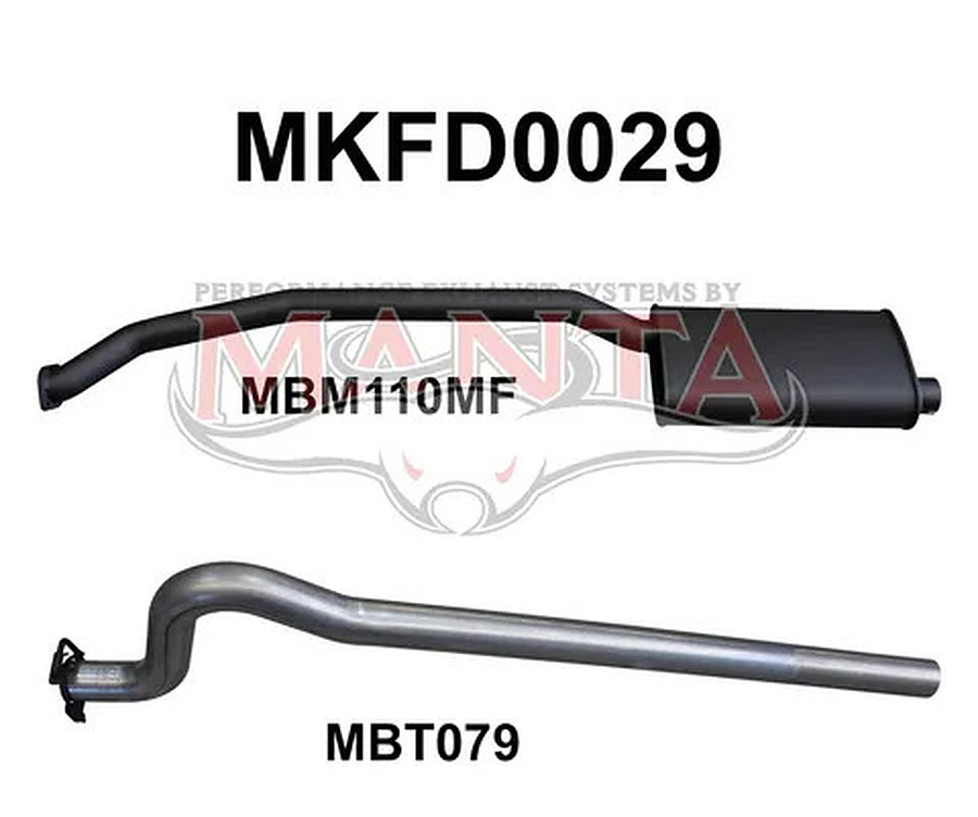 Manta Aluminised Steel 2.5" Single Cat-Back (medium) for Ford Falcon XE, XF 6 Cylinder Sedan - Image 1
