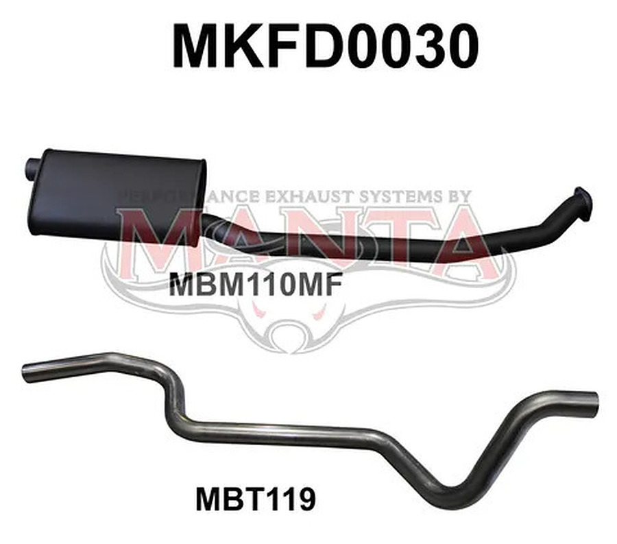 Manta Aluminised Steel 2.5" Single Cat-Back (medium) for Ford Falcon XG 4.0 Litre 6 Cylinder Ute and Panel Van - Image 1
