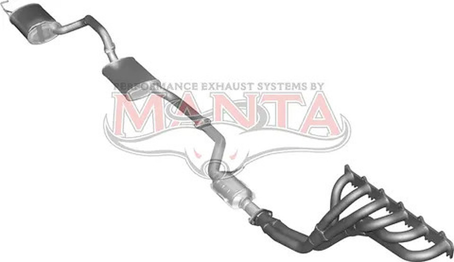 Manta Aluminised Steel 2.5" Single Full System With Extractors (quiet) for Ford Falcon BA, BF 4.0 Litre 6 Cylinder Sedan (XT, SR, Futura only, not XR6) - Image 1