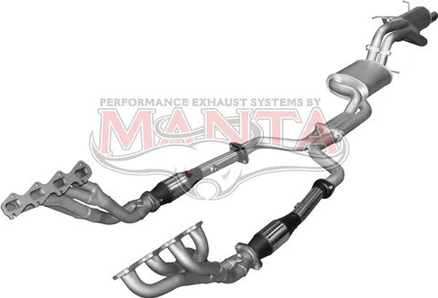 Manta Aluminised Steel 2.5" Dual Full System With Extractors (quiet) for Ford Falcon BA, BF 5.4 Litre BOSS 4 Valve V8 Sedan (Including XR8, BA FPV models) . Exhaust exit out  driver's side. - Image 3