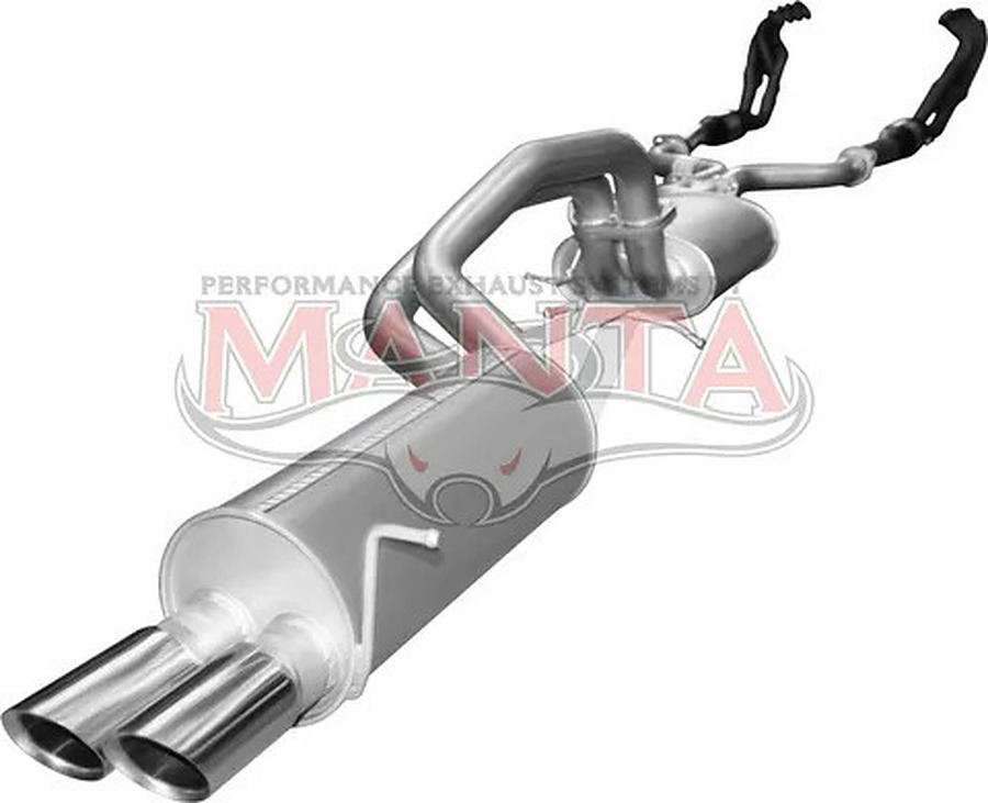 Manta Aluminised Steel 2.5" Dual Full System With Extractors (quiet) for Ford Falcon BA, BF 5.4 Litre BOSS 4 Valve V8 Sedan (Including XR8, BA FPV models) . Exhaust exit out  driver's side. - Image 4