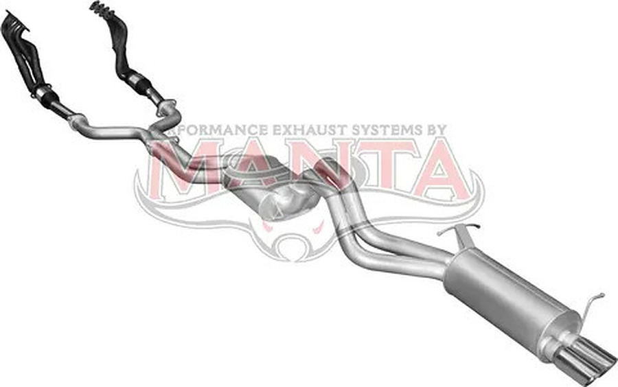 Manta Aluminised Steel 2.5" Dual Full System With Extractors (quiet) for Ford Falcon BA, BF 5.4 Litre BOSS 4 Valve V8 Sedan (Including XR8, BA FPV models) . Exhaust exit out  driver's side. - Image 5