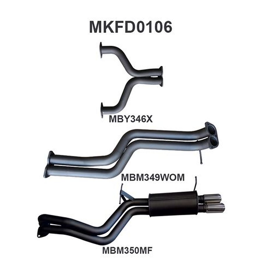 Manta Aluminised Steel 2.5" Dual Cat-Back (loud) for Ford Falcon BA, BF 5.4 Litre BOSS 4 Valve V8 Sedan (Including XR8, BA FPV models) . Exhaust exit out  driver's side. - Image 1