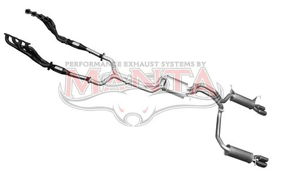 Manta Aluminised Steel 2.5" Dual Full System With Extractors (quiet) for Ford Falcon BA, BF 5.4 Litre BOSS 4 Valve V8 Sedan (Including XR8, BA FPV models) . Optional exhaust exit out both driver and passenger side. - Image 3