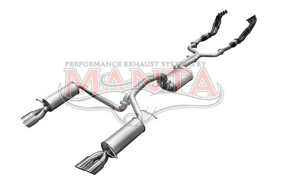 Manta Aluminised Steel 2.5" Dual Full System With Extractors (quiet) for Ford Falcon BA, BF 5.4 Litre BOSS 4 Valve V8 Sedan (Including XR8, BA FPV models) . Optional exhaust exit out both driver and passenger side. - Image 1