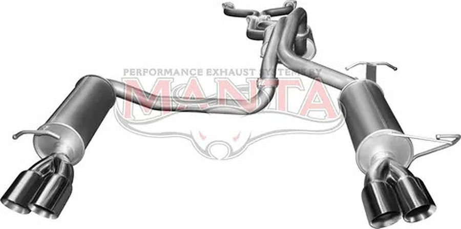 Manta Aluminised Steel 2.5" Dual Cat-Back (quiet) for Ford Falcon BA, BF 5.4 Litre BOSS 4 Valve V8 Sedan (Including XR8, BA FPV models) . Optional exhaust exit out both driver and passenger side. - Image 2