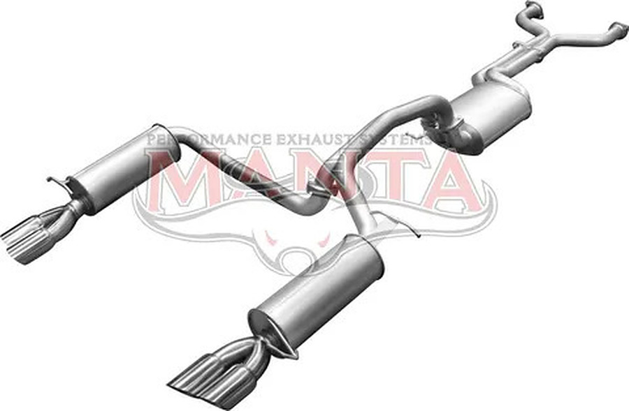 Manta Aluminised Steel 2.5" Dual Cat-Back (quiet) for Ford Falcon BA, BF 5.4 Litre BOSS 4 Valve V8 Sedan (Including XR8, BA FPV models) . Optional exhaust exit out both driver and passenger side. - Image 3