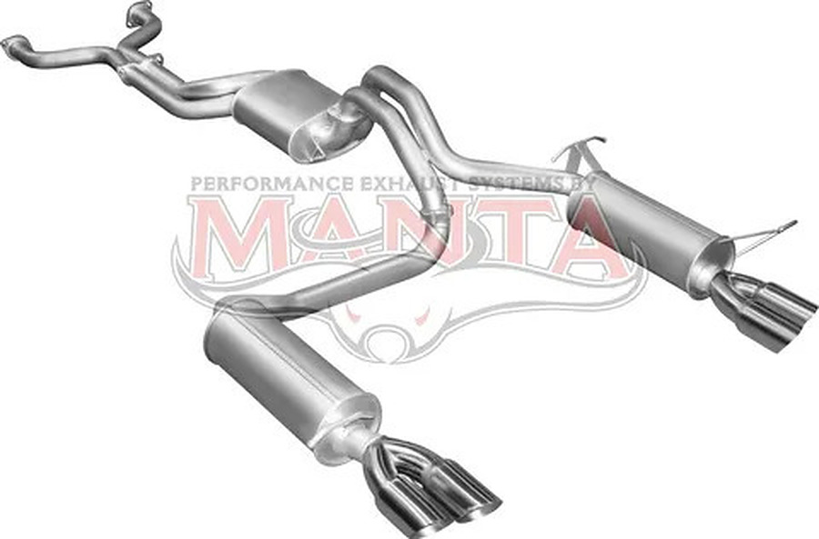 Manta Aluminised Steel 2.5" Dual Cat-Back (quiet) for Ford Falcon BA, BF 5.4 Litre BOSS 4 Valve V8 Sedan (Including XR8, BA FPV models) . Optional exhaust exit out both driver and passenger side. - Image 1