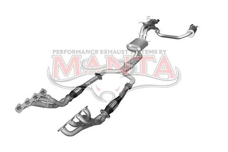 Manta Aluminised Steel 2.5" Dual Full System With Extractors (quiet) for Ford Falcon BF FPV BOSS 5.4 Litre V8 Sedan (all models, exhaust exits from factory out both driver and passenger side) - Image 2