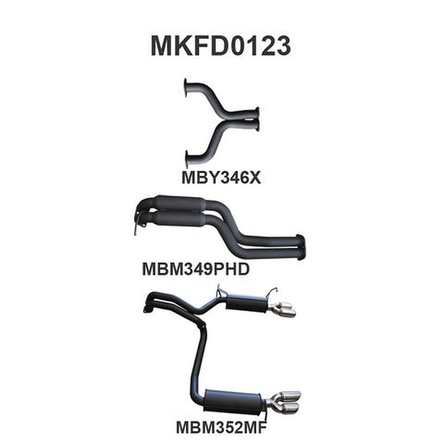 Manta Aluminised Steel 2.5" Dual Cat-Back (medium) for Ford Falcon BF FPV BOSS 5.4 Litre V8 Sedan (all models, exhaust exits from factory out both driver and passenger side) - Image 1