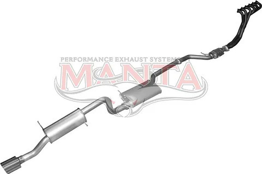 Manta Medium Aluminised Steel Muffler centre and rear 2.5" Exhaust with Extractors for Ford Falcon BA BF 4.0 Litre 6 cyl non-turbo XR6 Ute 2002-08 - Image 1