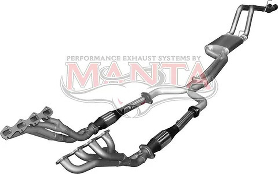 Manta Aluminised Steel 2.5" Dual Full System With Extractors (loud) for Ford Falcon BA, BF 5.4 Litre BOSS 4 Valve V8 Ute (Including XR8, FPV models) . Exhaust exit out  driver's side. - Image 2
