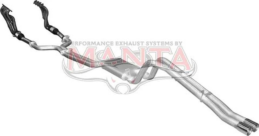 Manta Aluminised Steel 2.5" Dual Full System With Extractors (loud) for Ford Falcon BA, BF 5.4 Litre BOSS 4 Valve V8 Ute (Including XR8, FPV models) . Exhaust exit out  driver's side. - Image 3